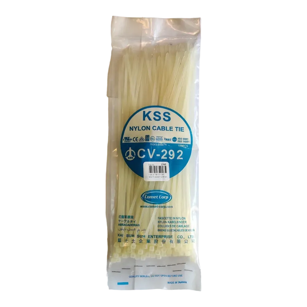 Image of product CABLE TIE CV-292 292×3.6MM WHITE KSS TAIWAN