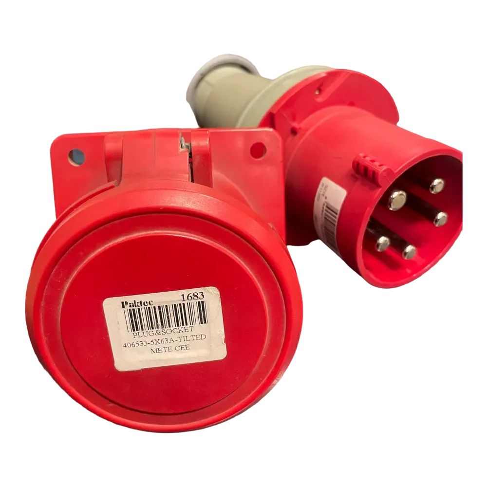Image of product INDUSTRIAL PLUG & SOCKET 406533 5X63A TILTED METE CEE