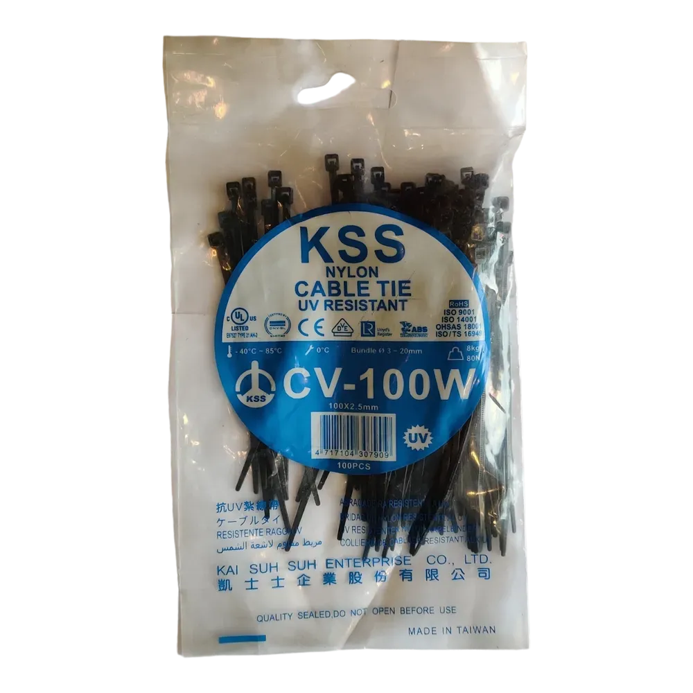 Image of product CABLE TIE CV-100M 100×2.5MM BLACK KSS TAIWAN