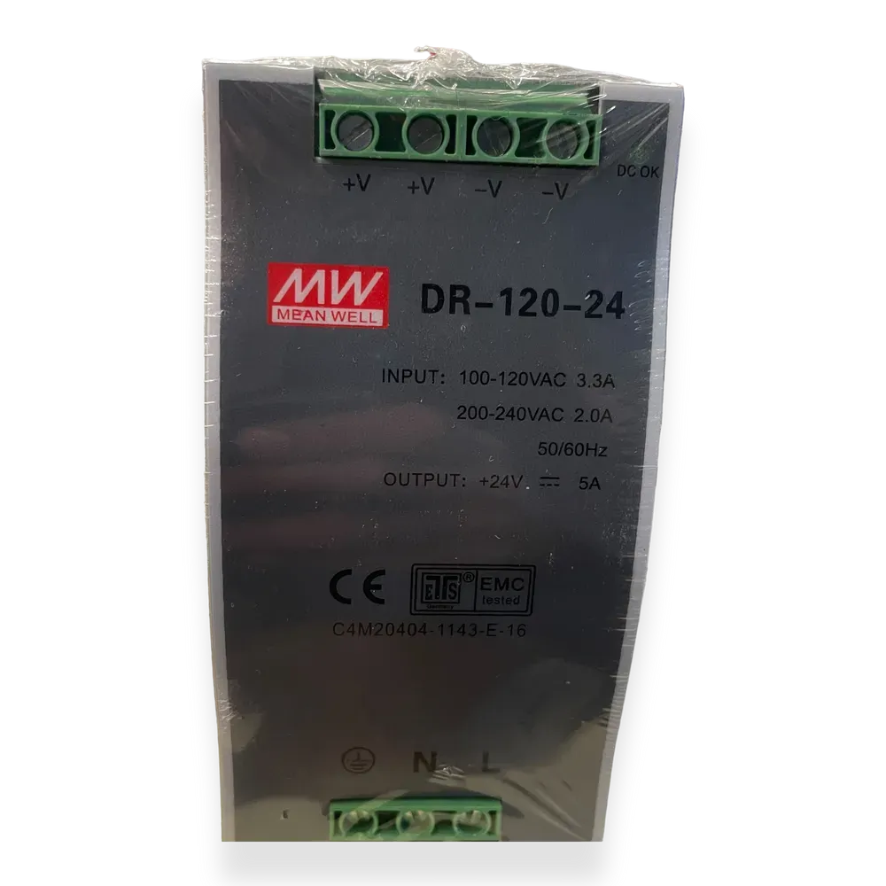 Image of product POWER SUPPLY 24VDC 5A/DR-120-24/MEINWELL