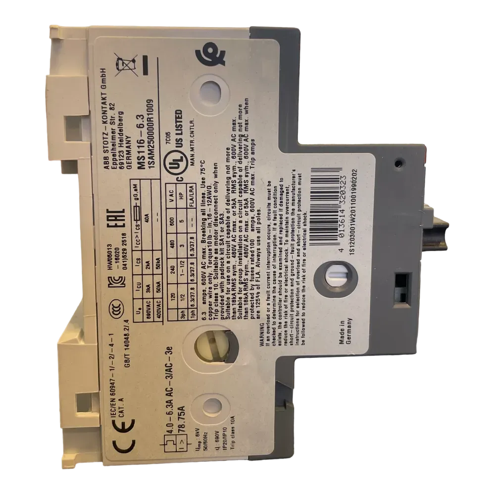 Image of product OVER LOAD RELAY MS116-4.0-6.3AMP-ABB