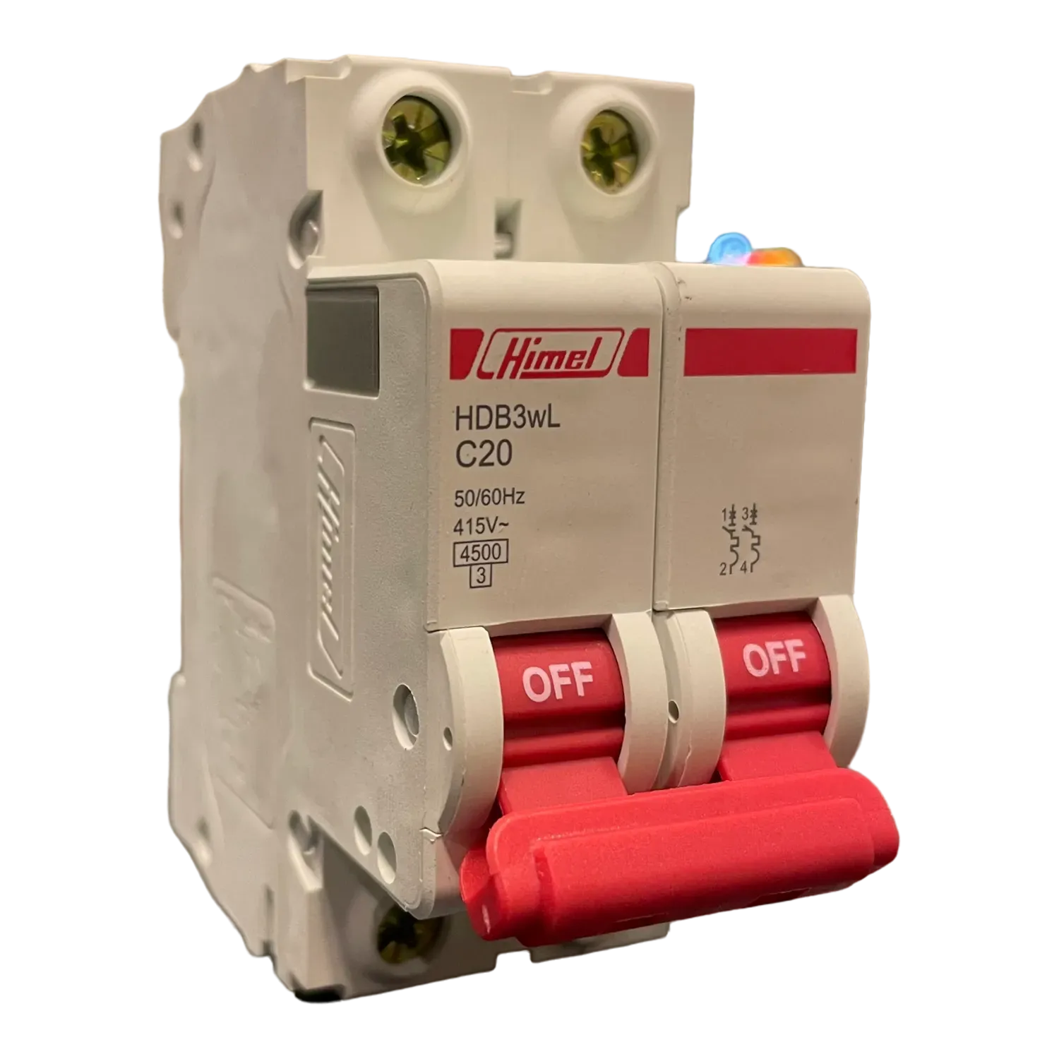 Image of product MCB 2POLE 20AMP HDB3WL2C16 HIMEL