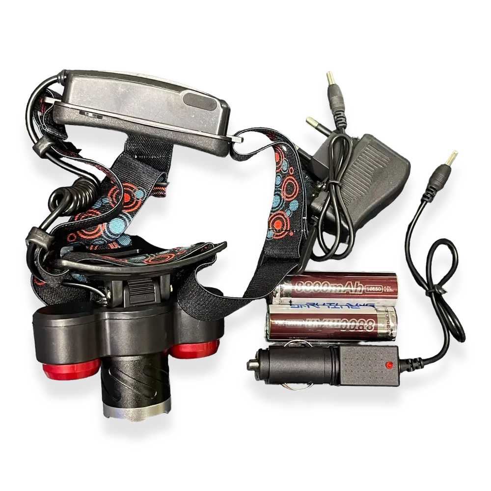 Image of product RECHARGEABLE HEAD LIGHT WITH ROTARY ZOM MULTI SETTING WITH BATTERIES