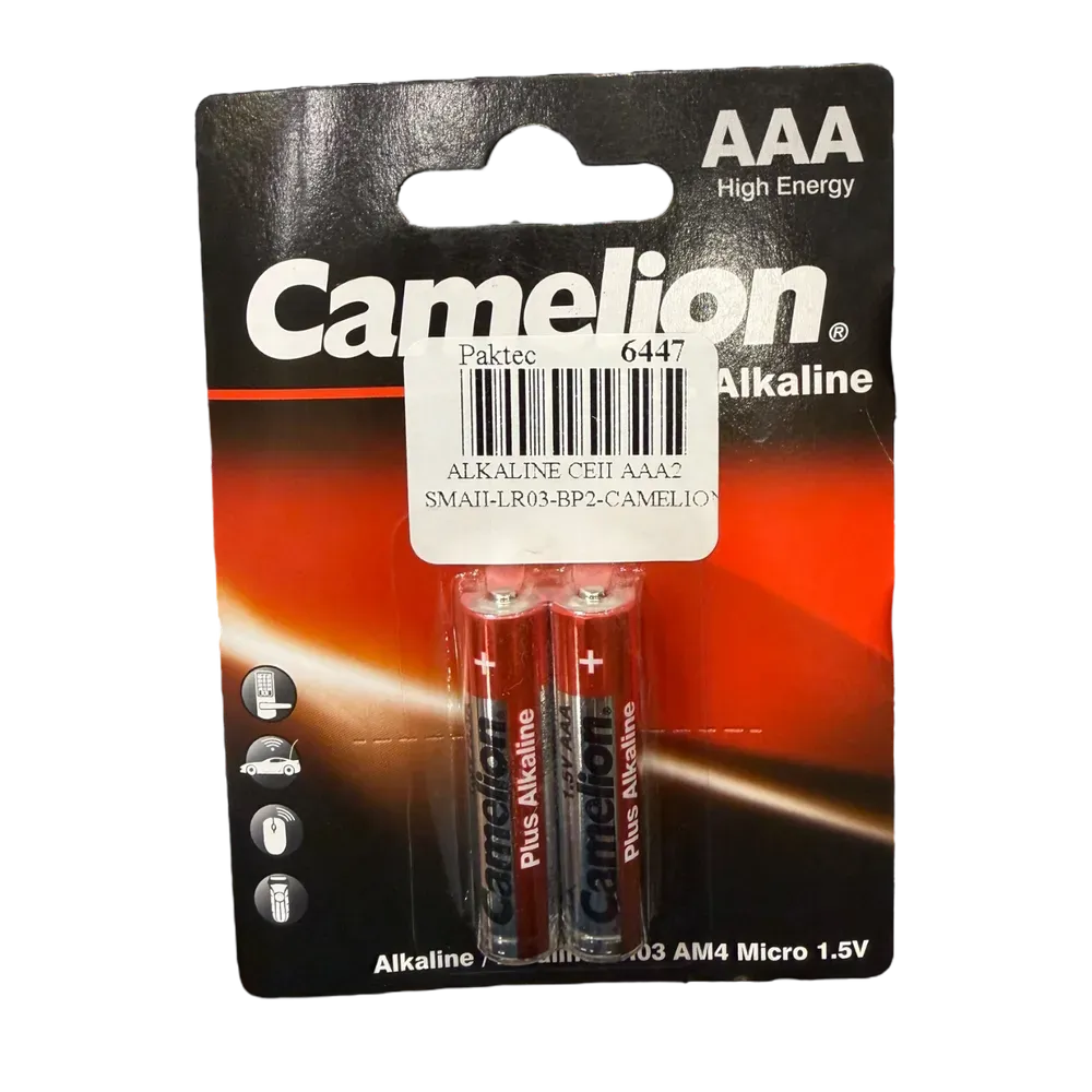 Image of product ALKALINE CELL AAA2 SMALL LR03 BP02 CAMELION
