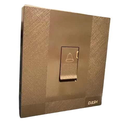 Image of product BELL PUSH SWITCH PLATE D1 BROWN DASH