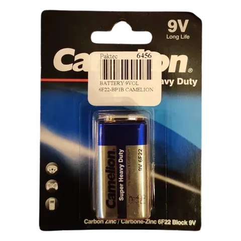 Image of product BATTERY 9VOLT 6F22 BPIB CAMELION