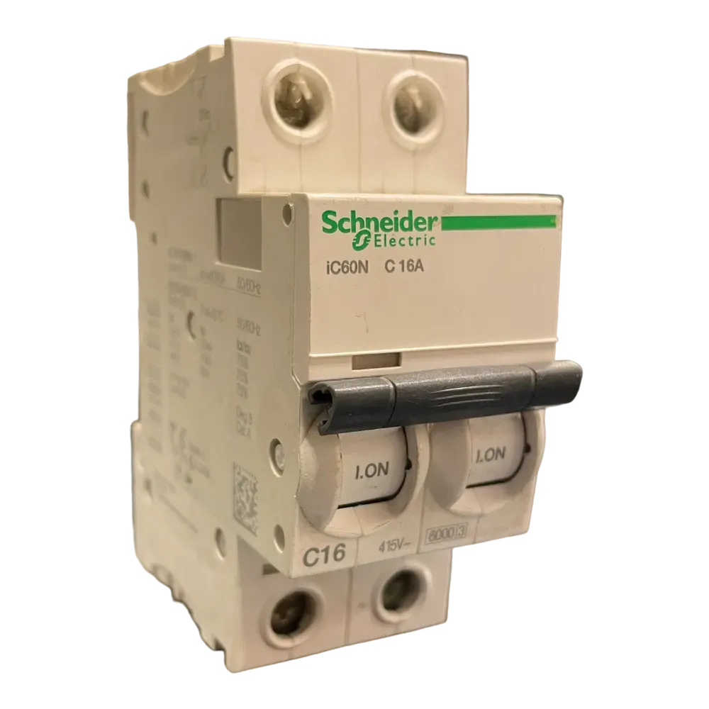 Image of product CIRCUIT BREAKER MCB 16A 2 POLE IC60N SCHNEIDER
