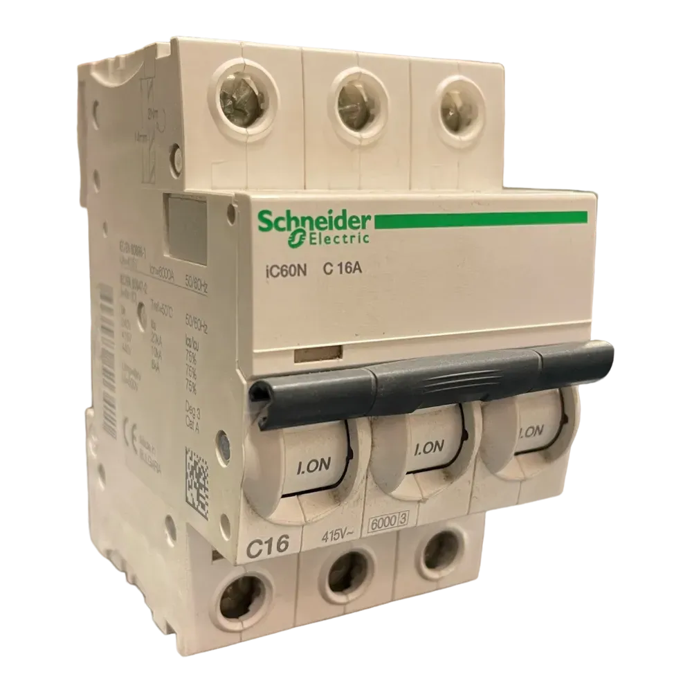 Image of product CIRCUIT BREAKER MCB 16A 3 POLE IC60N SCHNEIDER
