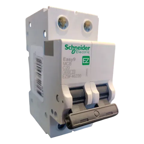 Image of product CIRCUIT BREAKER MCB 2 POL 20AMP EASY9 SCHNEIDER
