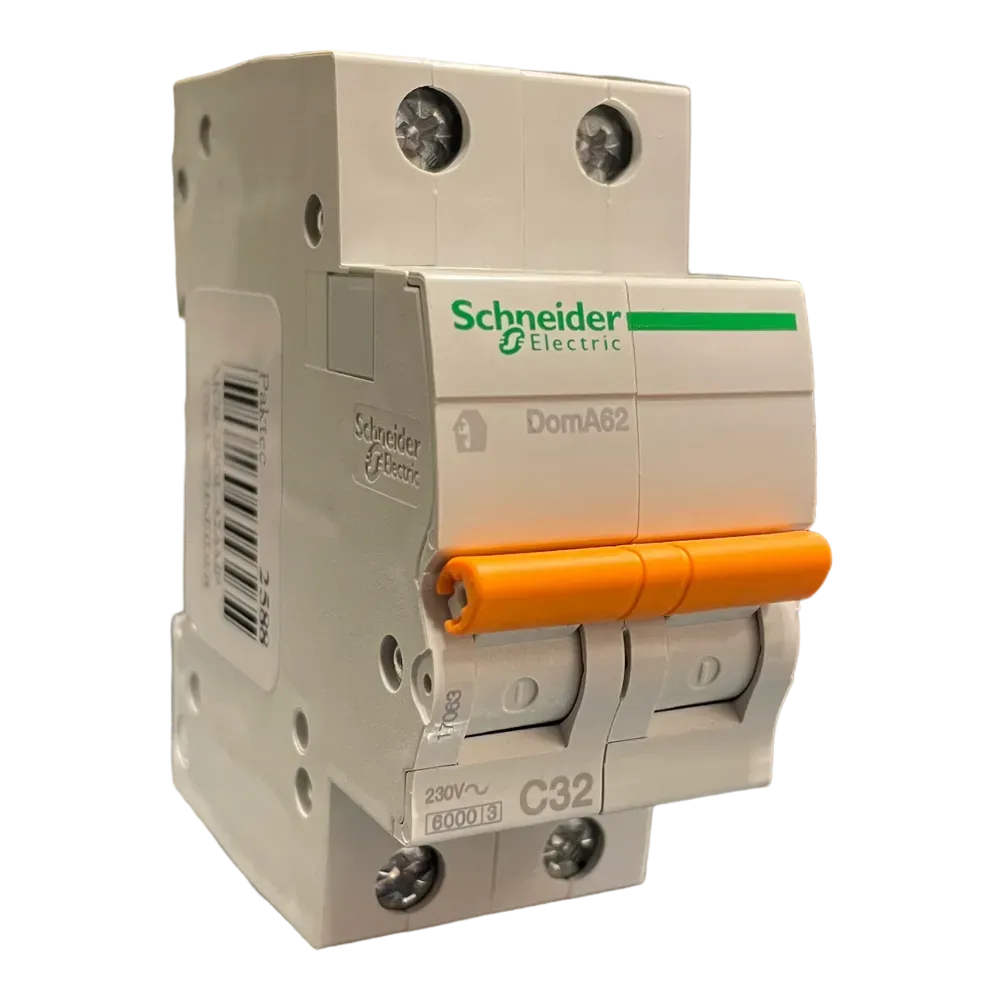 Image of product CIRCUIT BREAKER MCB 32A 2 POLE DOMA62 SCHNEIDER