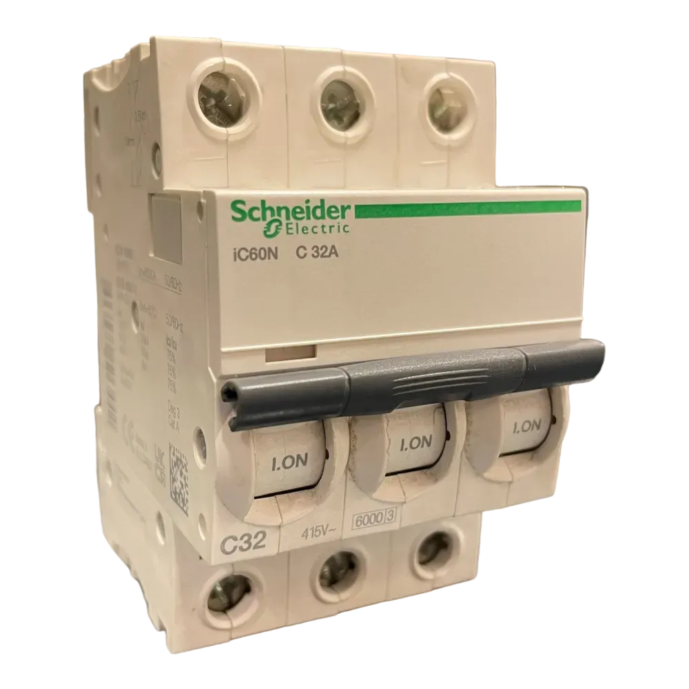Image of product CIRCUIT BREAKER MCB 32A 3 POLE IC60N SCHNEIDER
