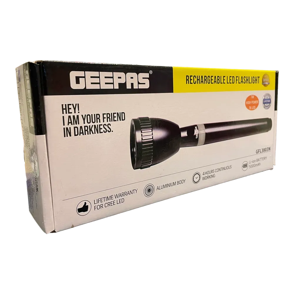 Image of product GEEPAS RECHARGABLE LED FLASHLIGHT GFL-3803