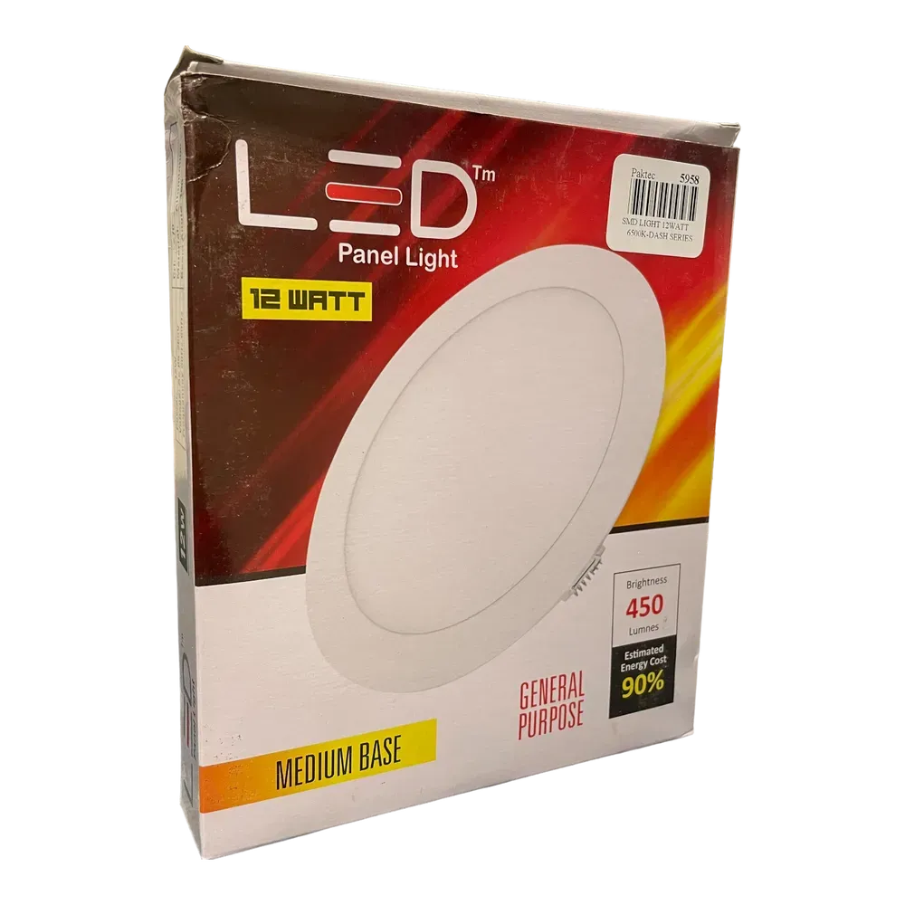 Image of product RECESSED LED PANEL LIGHT 12W MEDIUM BASE 6500K DAYLIGHT