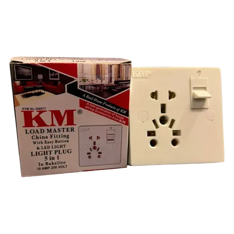 Image of product LIGHT PLUG 5+1 10AMP IN BAKELITE KM