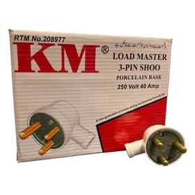 Image of product LOAD MASTER 3 PIN SHOO SMALL PORCELAIN BASE 40AMP KM