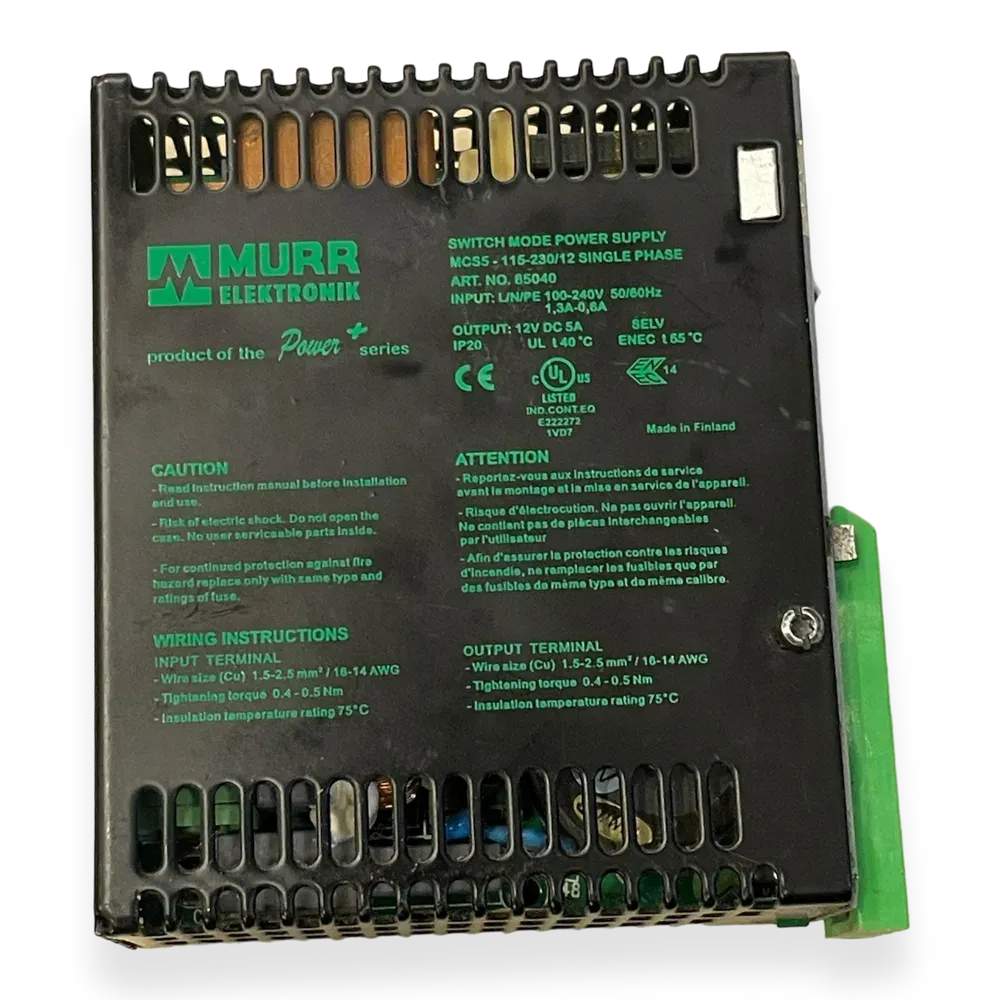 Image of product MCS POWER SUPPLY 1-PHASE, IN 90-265VAC OUT 10-15V/5ADC