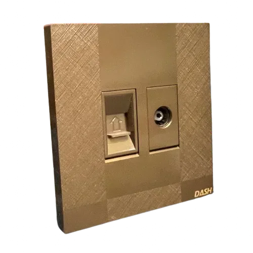 Image of product TV + TELEPHONE SWITCH PLATE D1 BROWN DASH