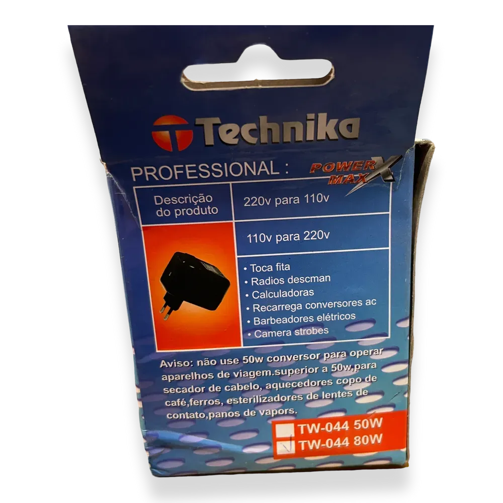 Image of product TRANSFORMER 220V 110V BIDIRECTIONAL 80W TECHNIKA