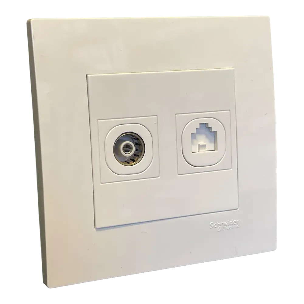 Image of product TV + TELEPHONE SWITCH PLATE VIVACE SCHNEIDER