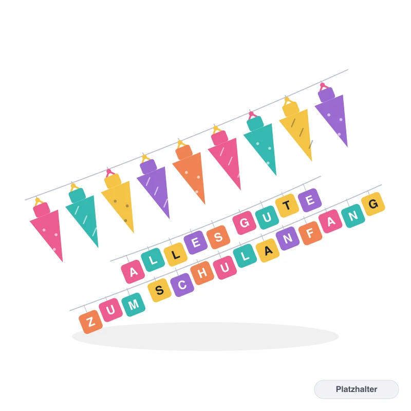 Girlande "Alles Gute zum Schulanfang"