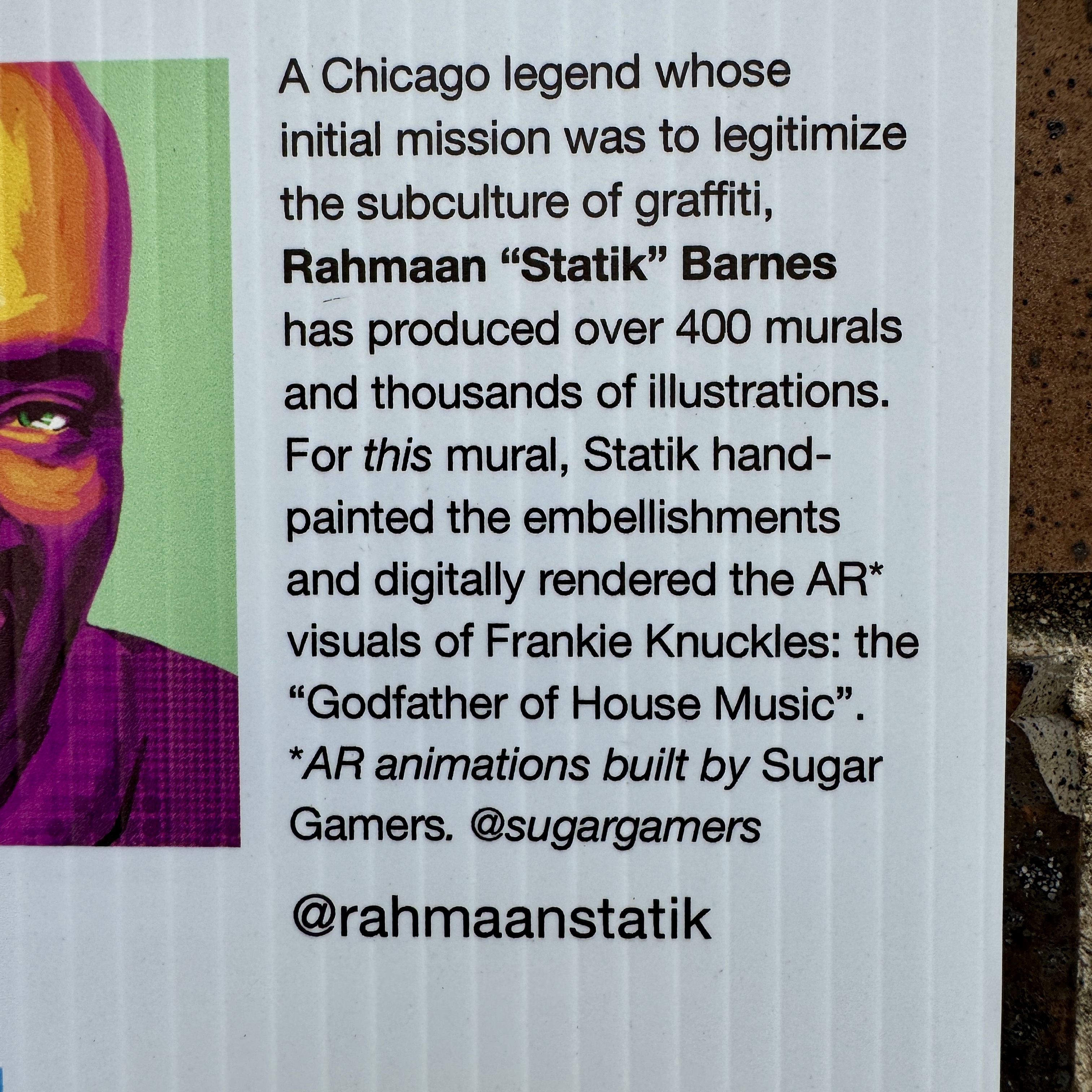 Frankie Knuckles, mural, music and AR