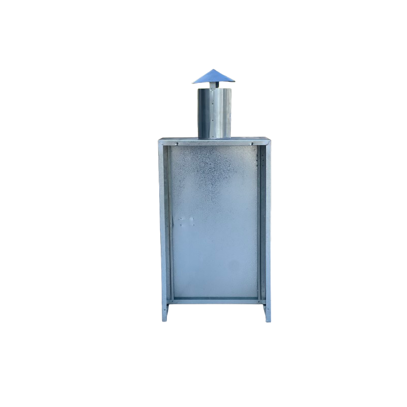 Boiler gas box with chimney