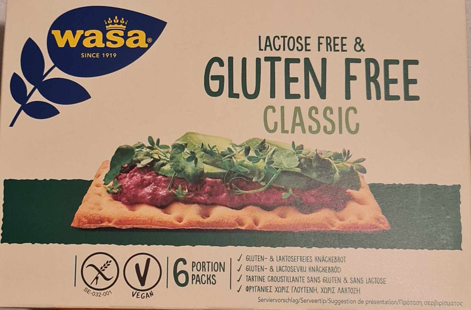 Wasa Gluten free and lactose free classic