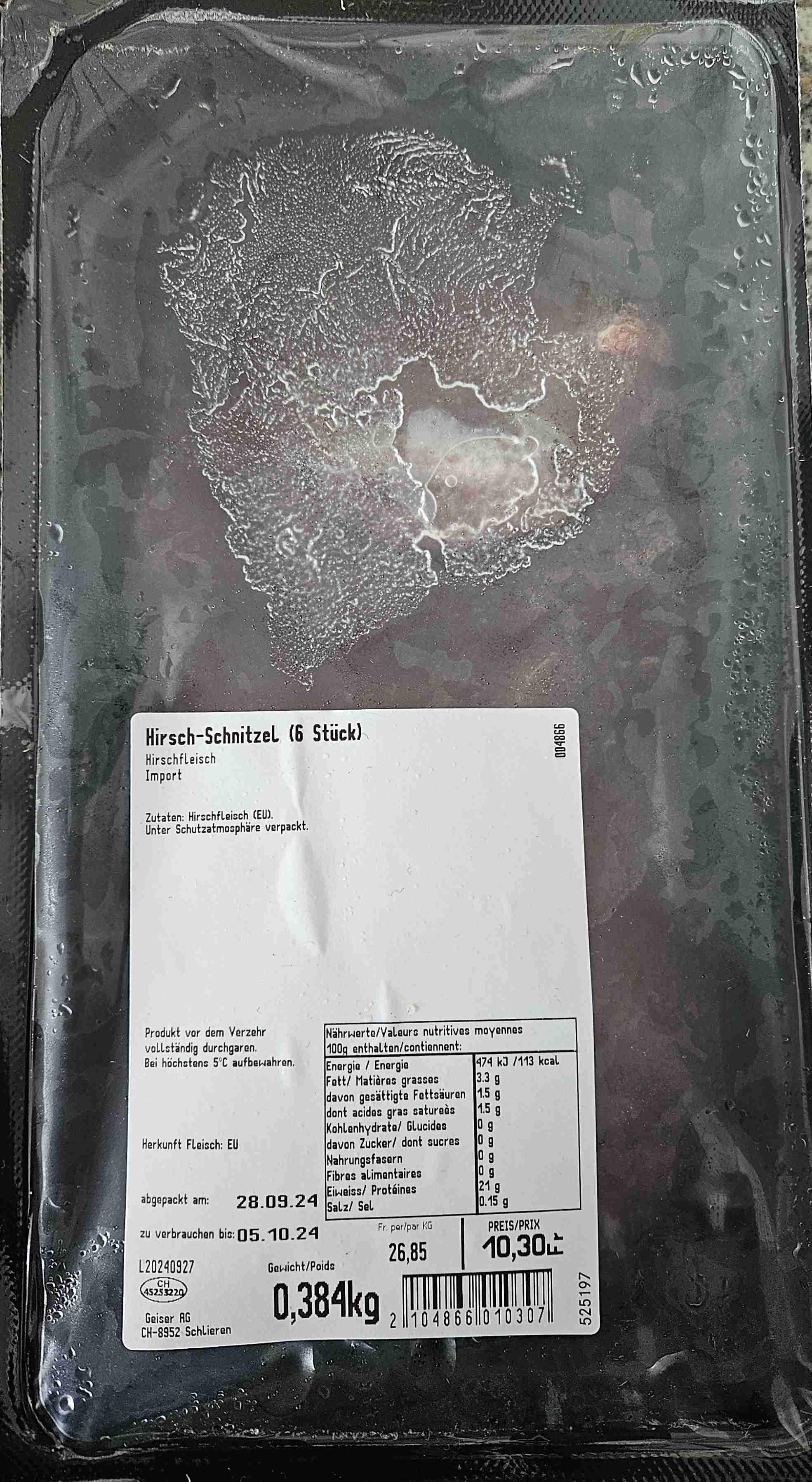 Hirsch Schnitzel