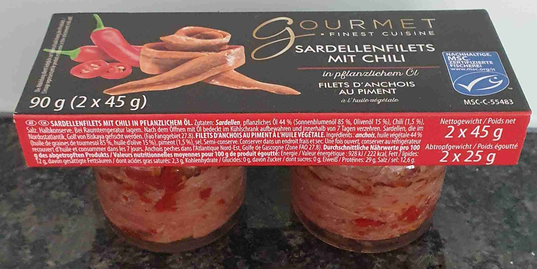 Sardellen Filets mit Chili