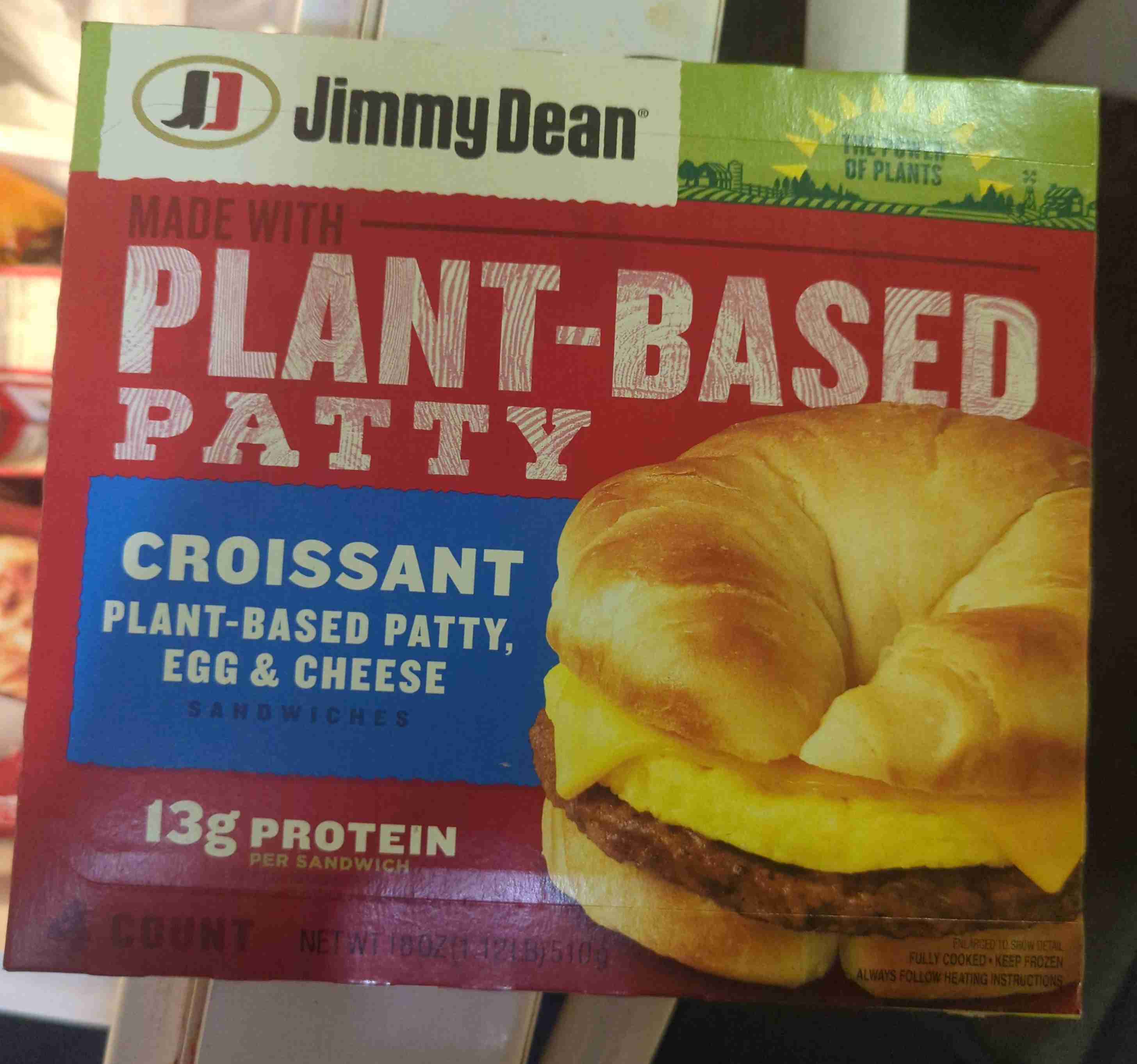 Plant-Based Patty, Egg & Cheese Croissant Sandwiches 