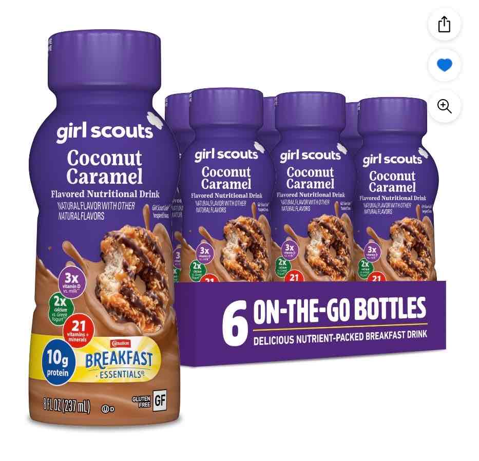 Breakfast Essentials Girl Scouts Coconut Caramel Flavored Nutritional Drink
