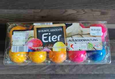 10 Bunte Gekochte Eier
