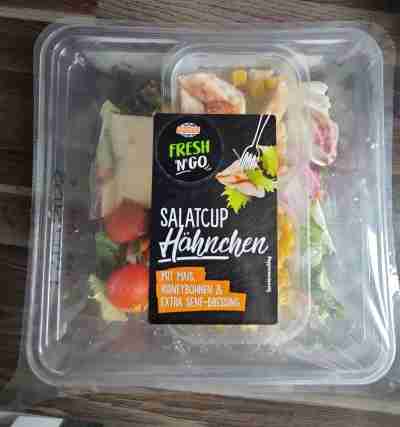 Salatcup Hähnchen mit Mais, Kidneybohnen & Extra Senf-Dressing