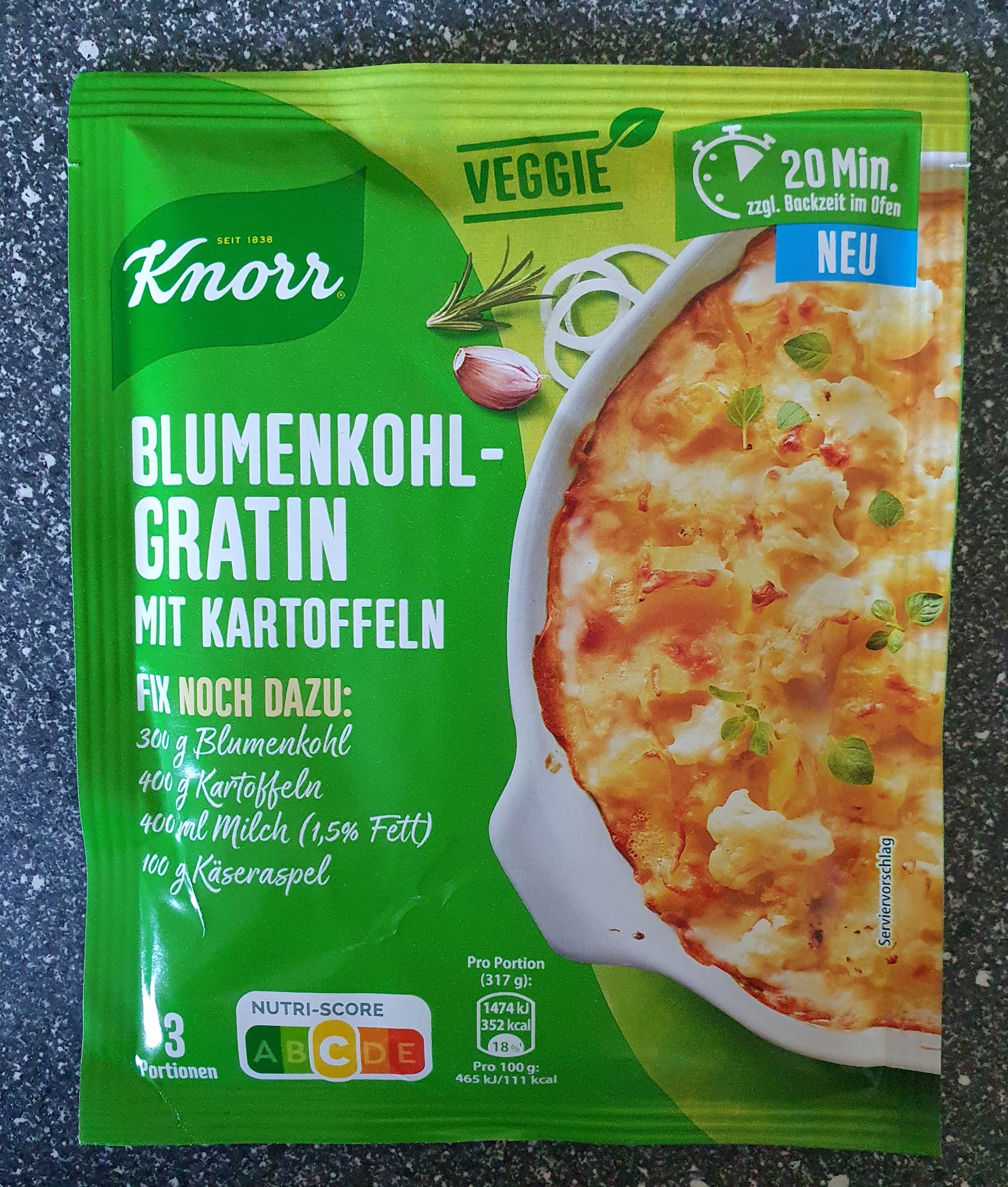 Blumenkohlgratin mit Kartoffeln 
