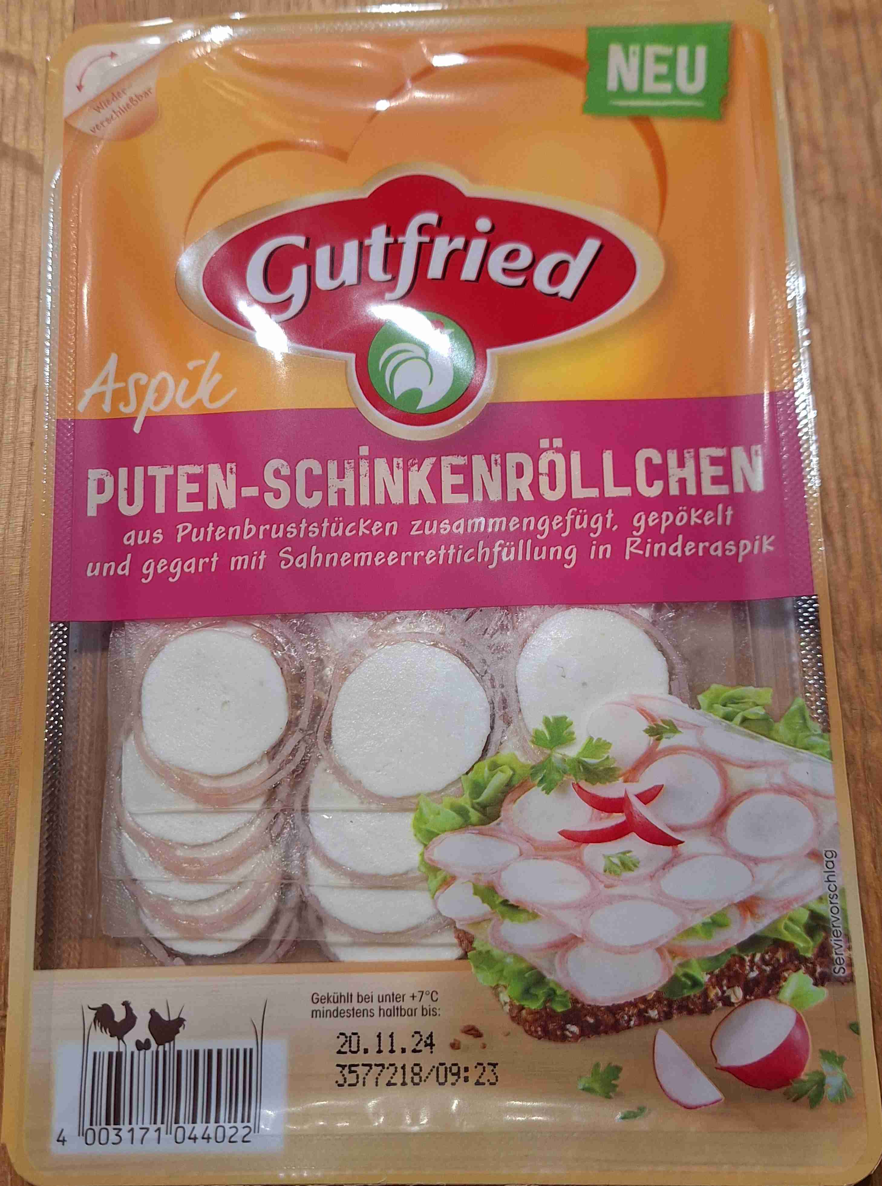 Puten-Schinkenröllchen