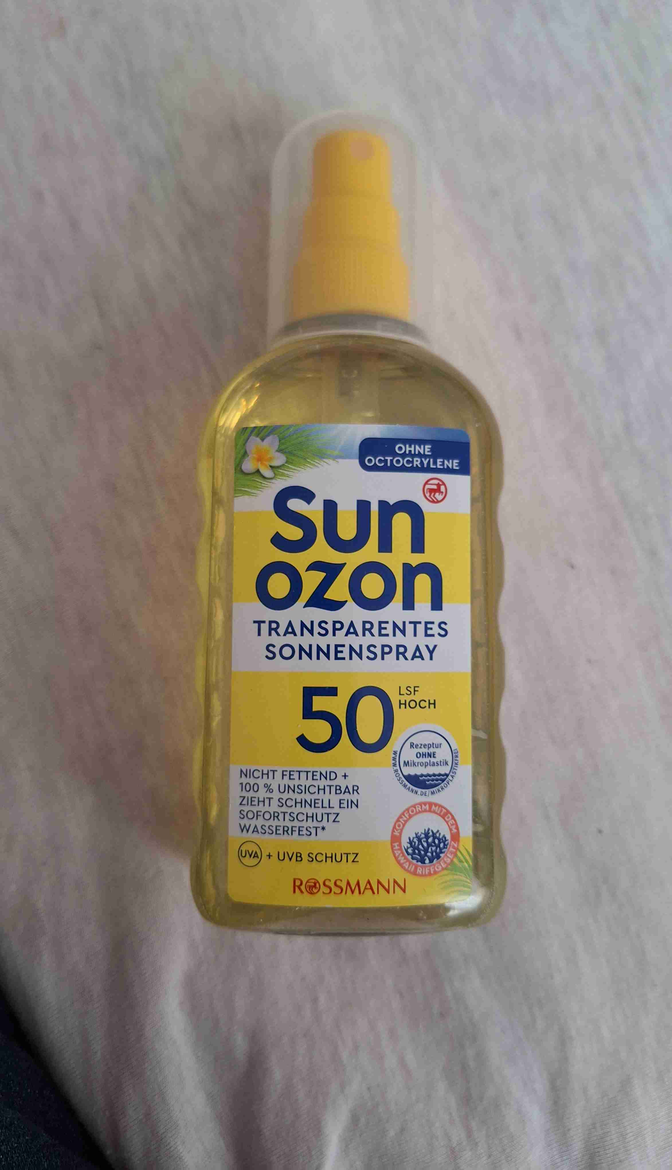 Transparentes Sonnenspray 50