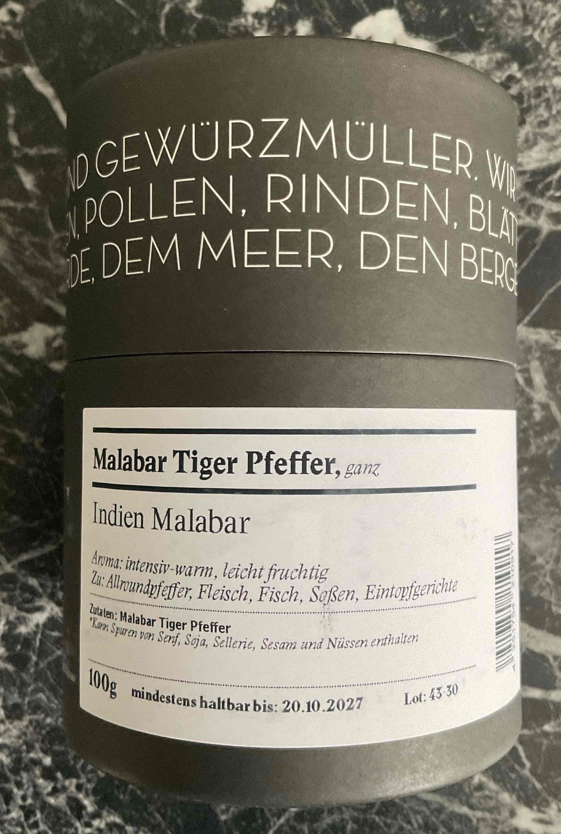 Malabar Tiger Pfeffer ganz