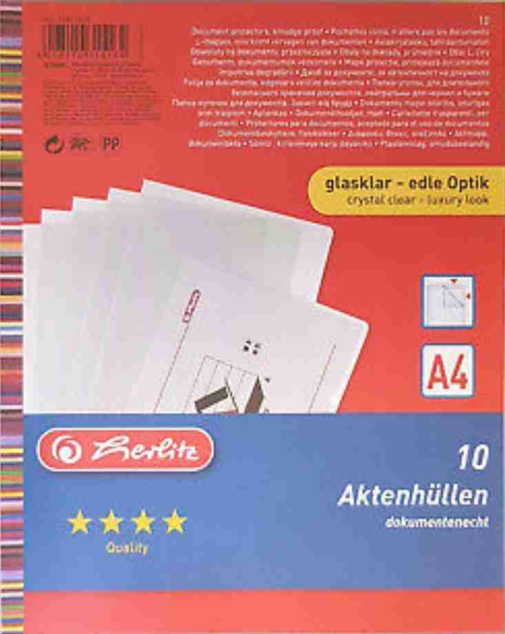 Aktenhüllen GLASKLAR, oben und seitlich offen