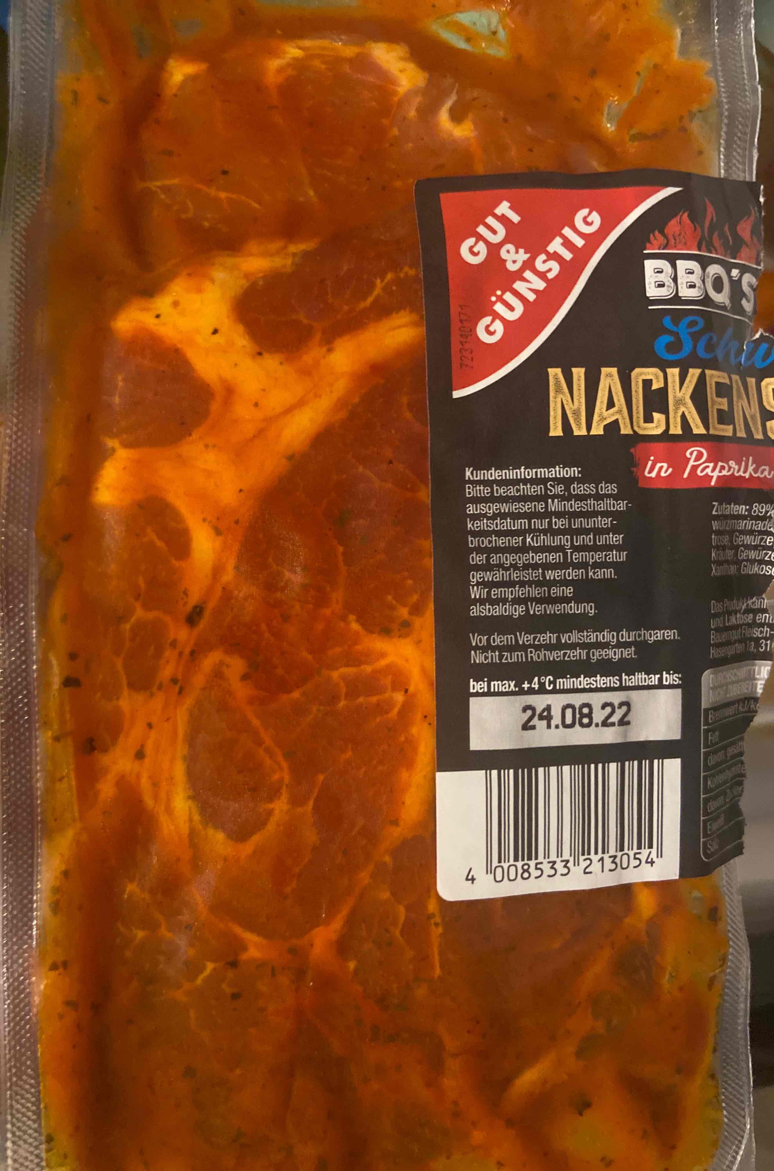Nackensteaks Paprika 