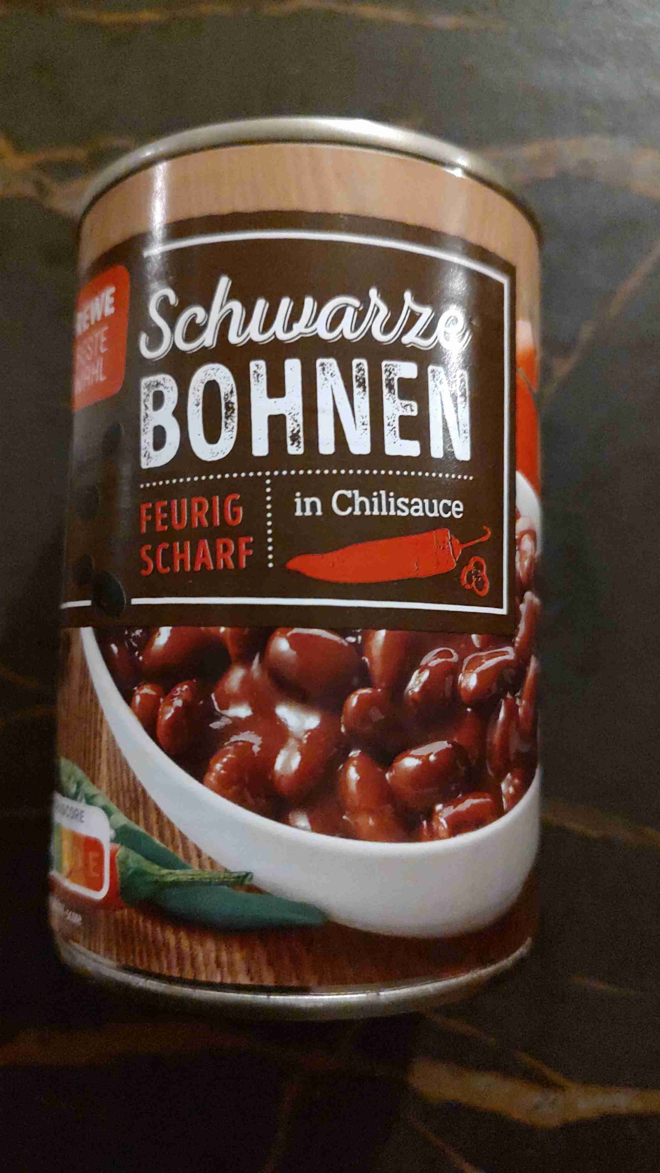 Schwarze Bohnen in Chilisauce REWE 