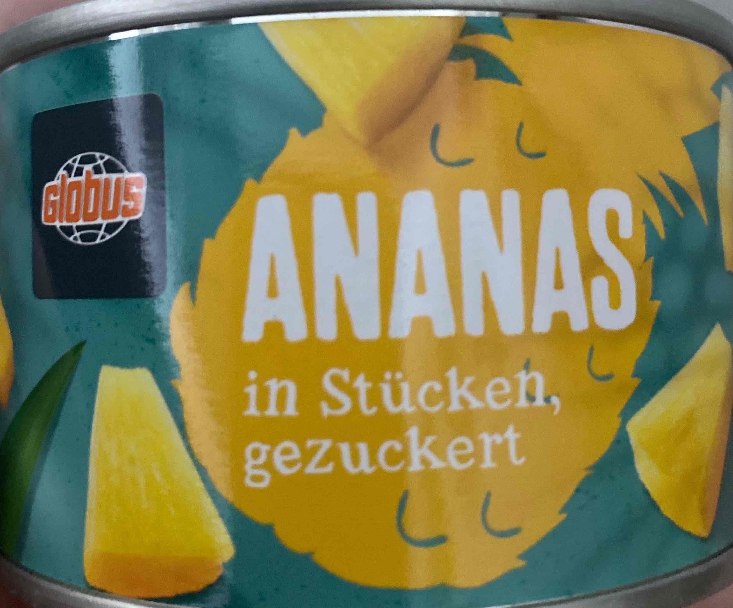 Ananas in Stücken, gezuckert