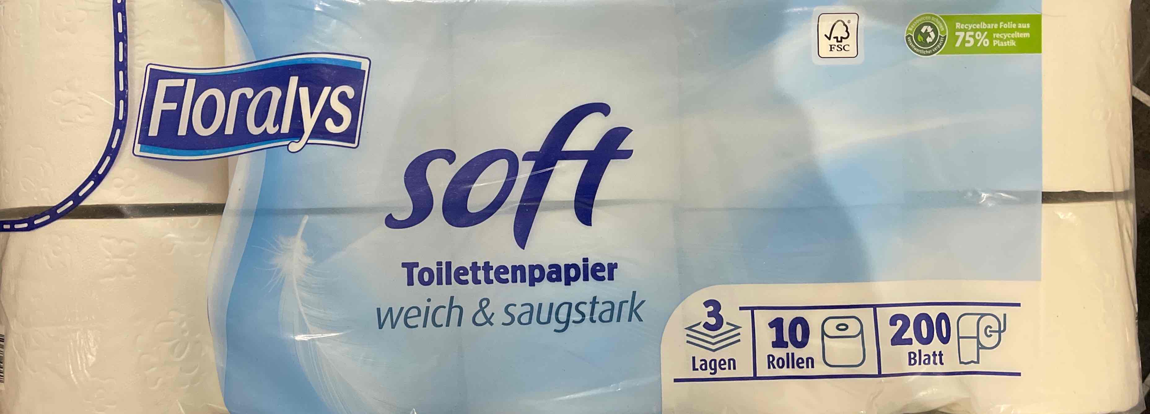 soft Toilettenpapier weich & saugstark, 3-lagog