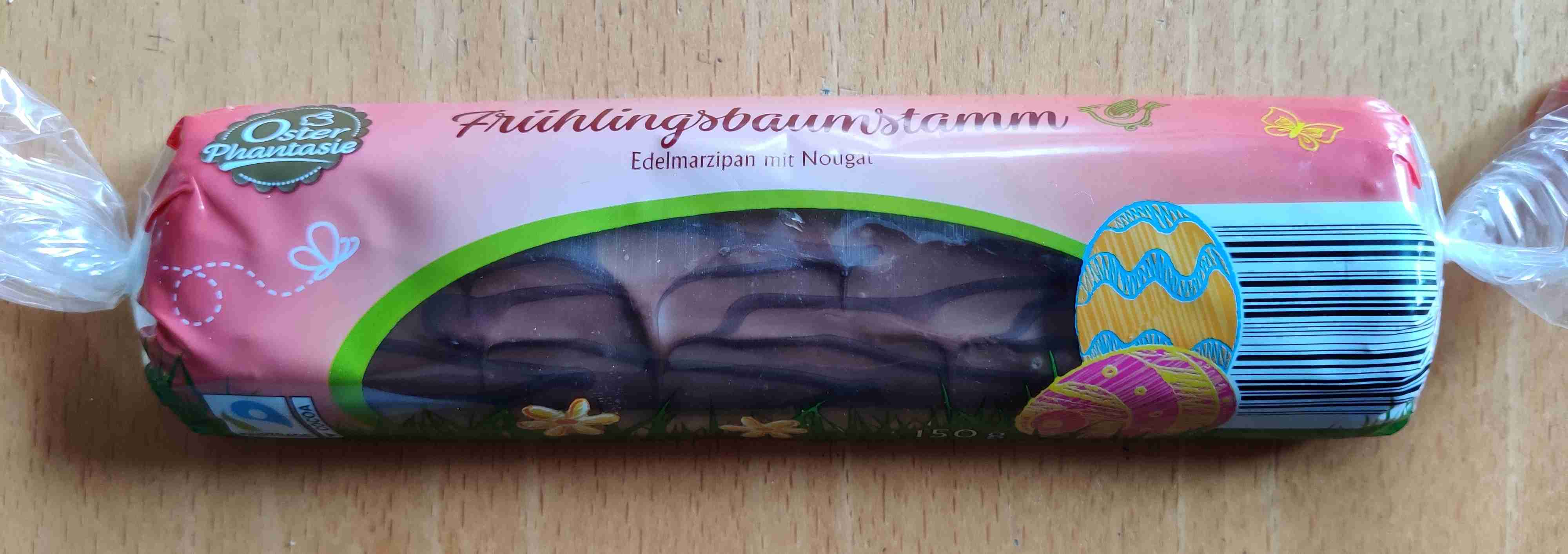 Frühlingsbaumstamm Edelmarzipan mit Nougat