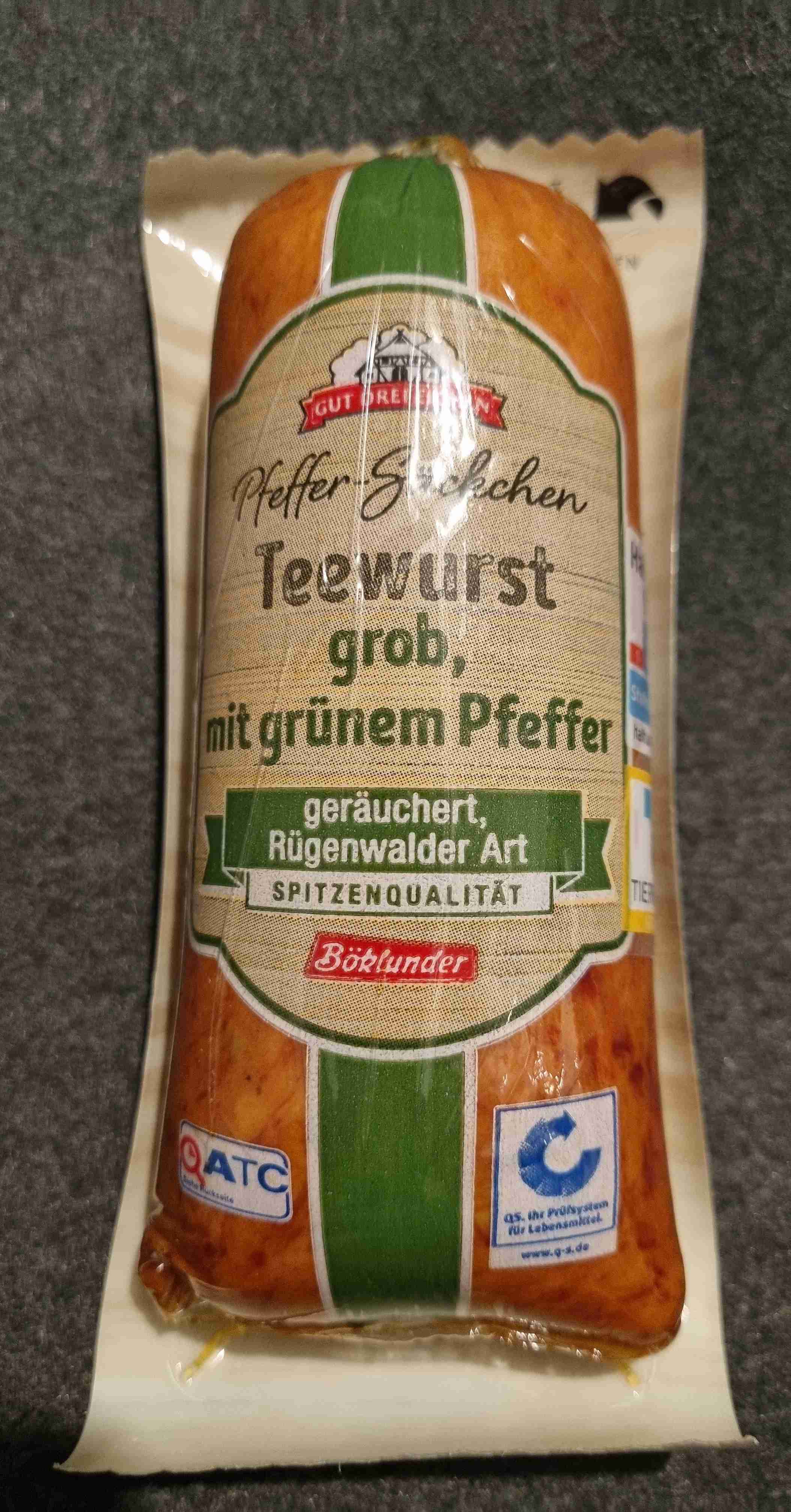 Pfeffer-Säckchen Teewurst grob mit grünem Pfeffer