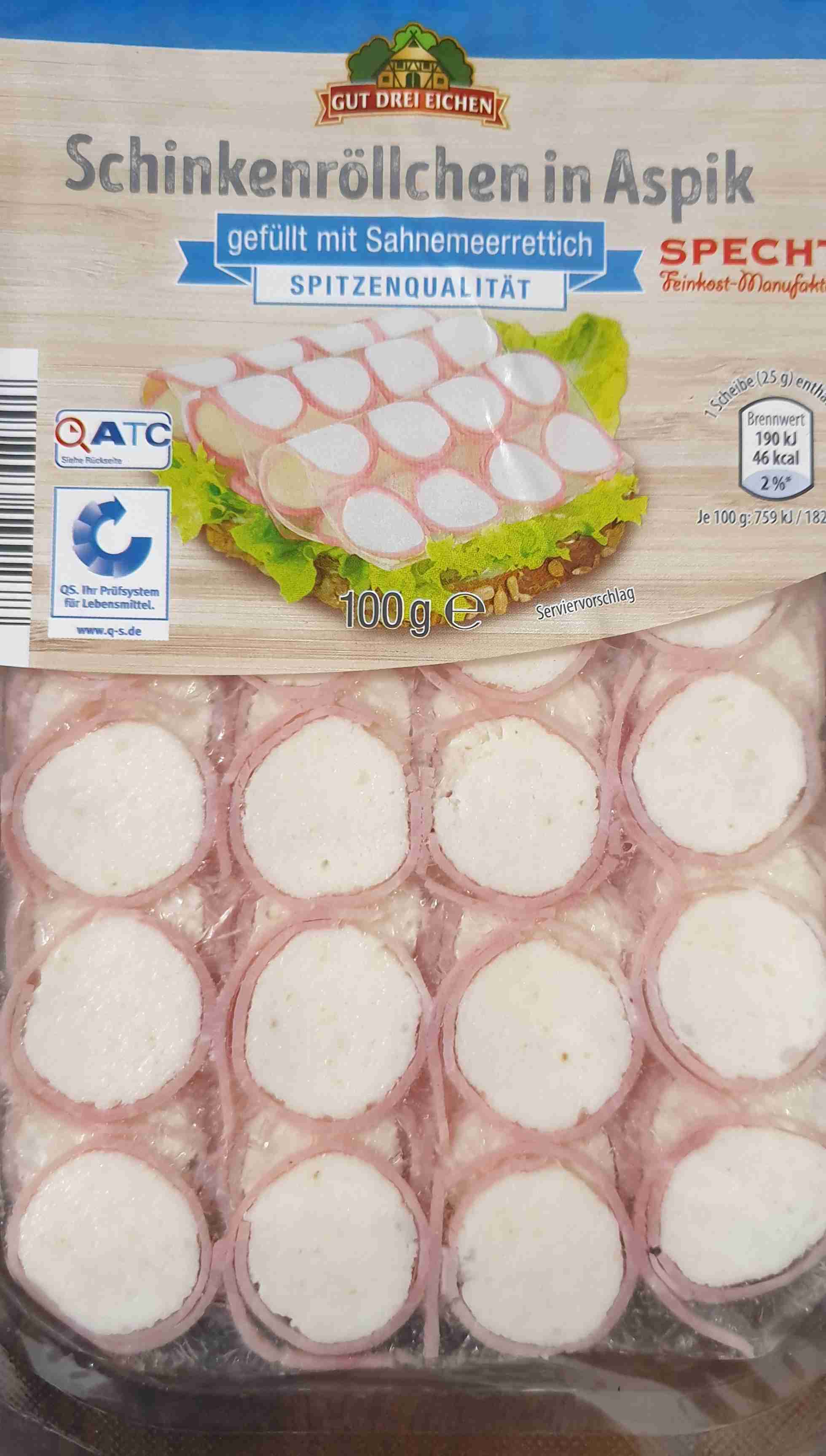 Schinkenröllchen in Aspik