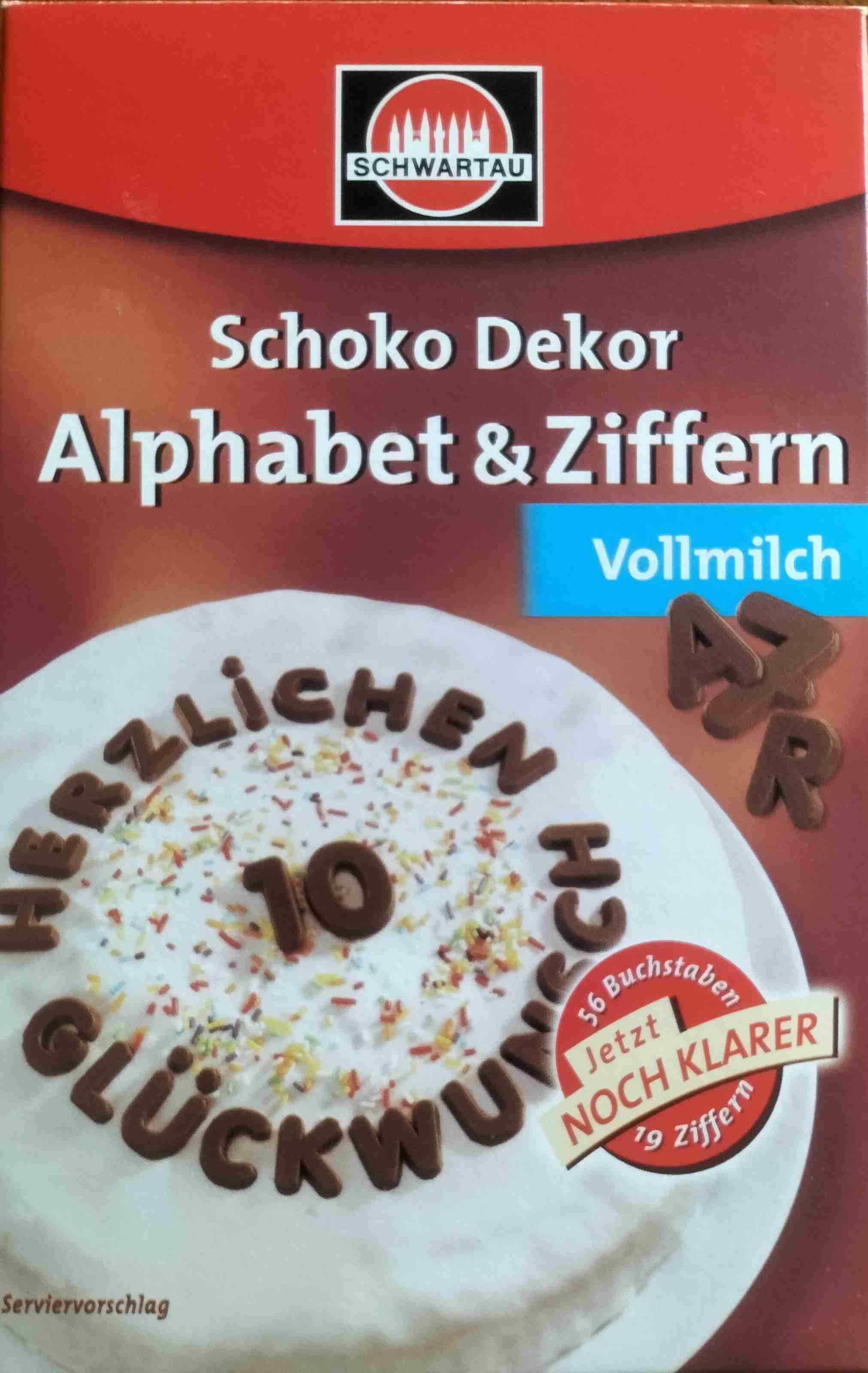 Schoko Dekor Alphabet +Ziffern 