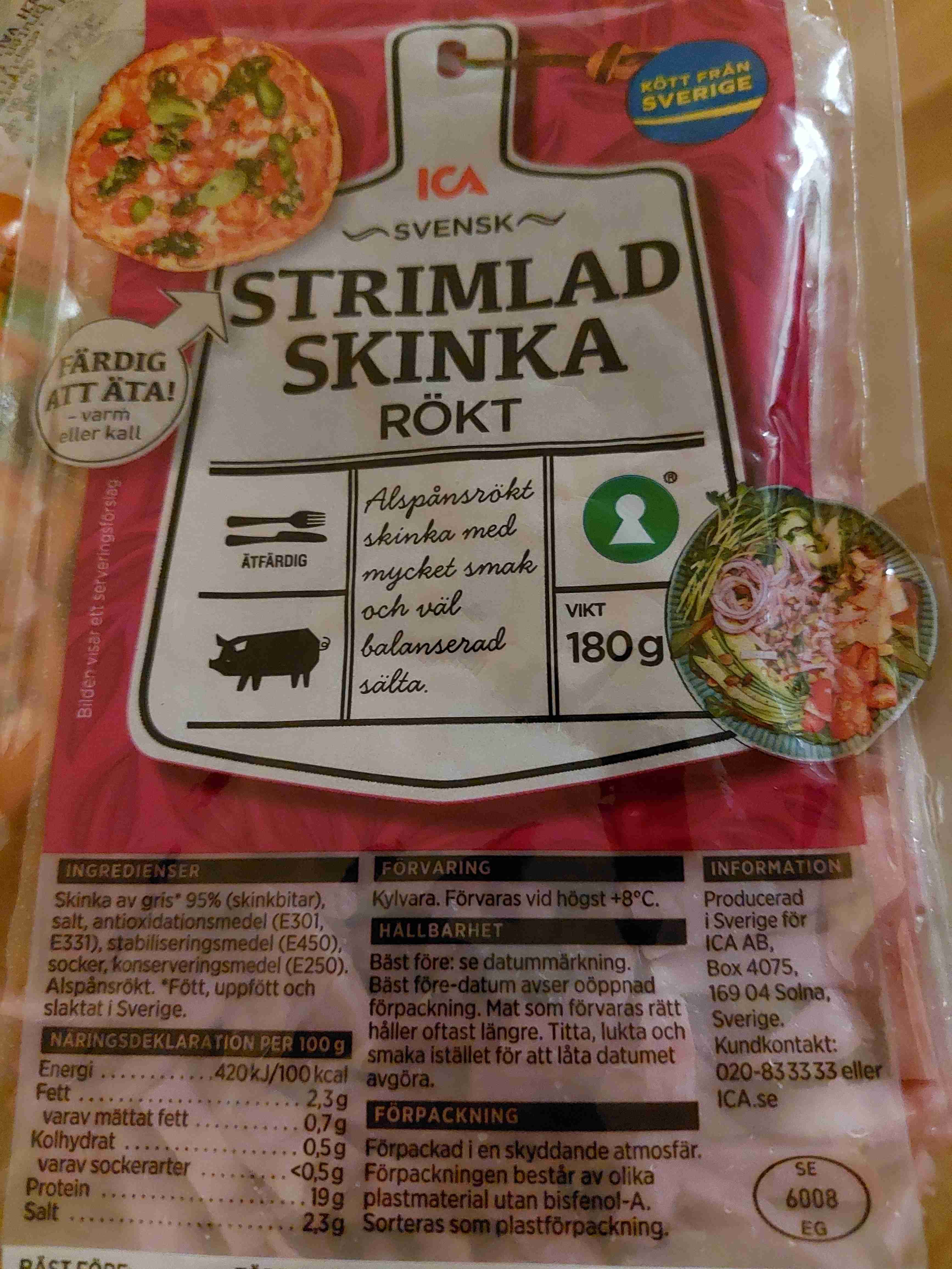 Skinka strimlad