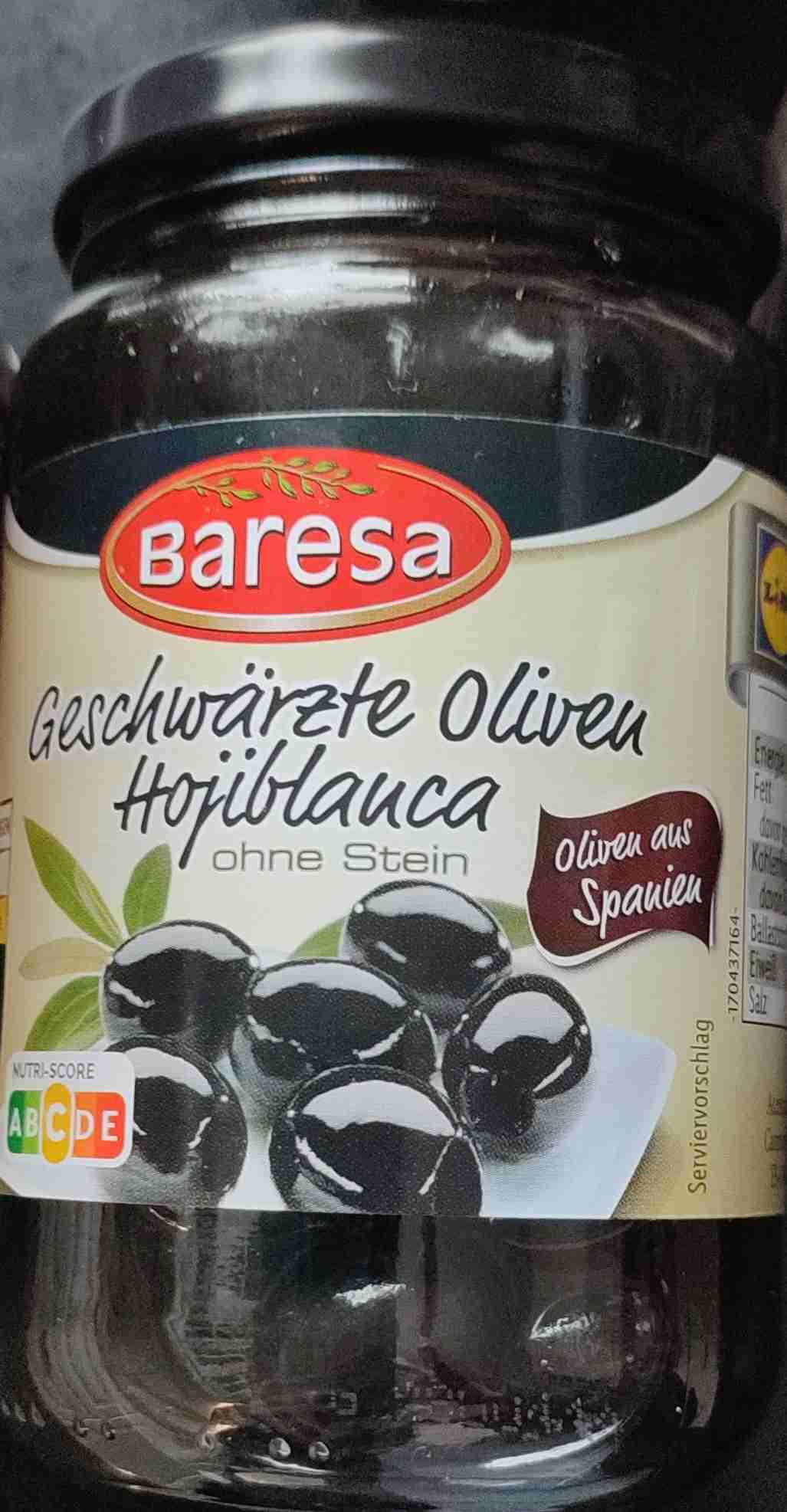 Geschwärzte Oliven entsteint
