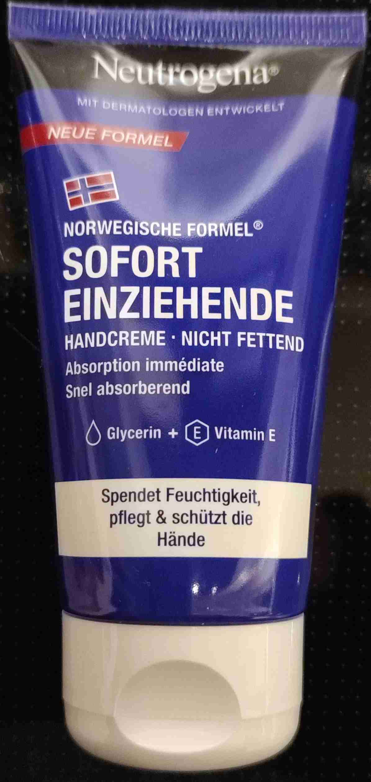 Soforteinziehende Handcreme