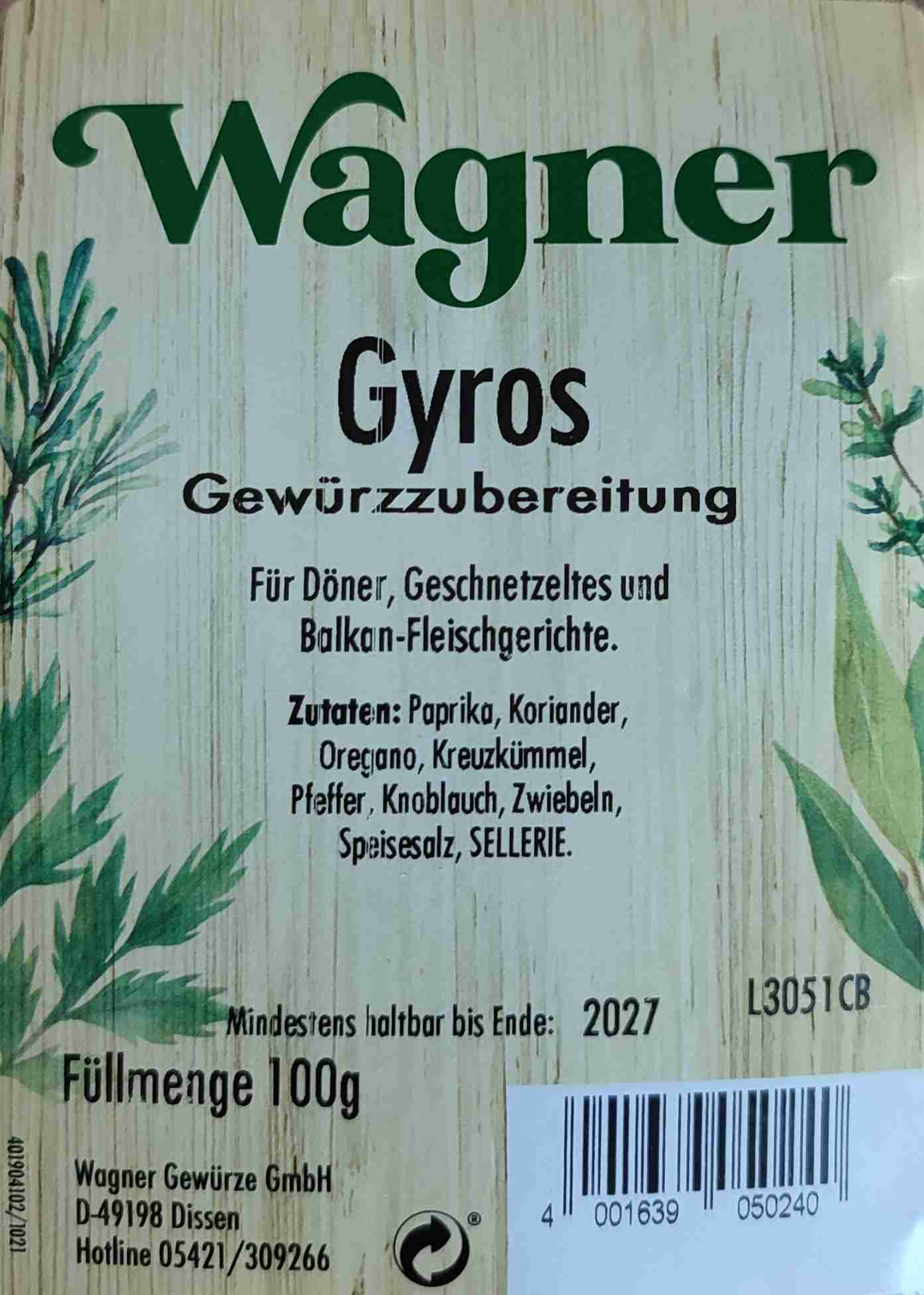 Wagner Gyrosgewürz. 